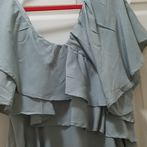 Grey Ruffled Blouse - Picture 2 of 3